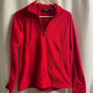 Lands’ End fleece 3/4 zip sweater.